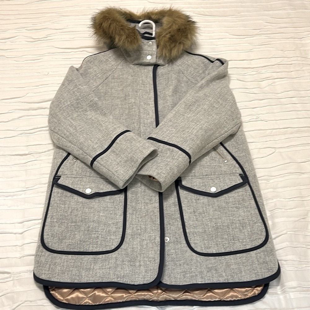 NWT J Crew Summit Parka in Italian Stadium Cloth Wool Size 4 - Picture 3 of 10